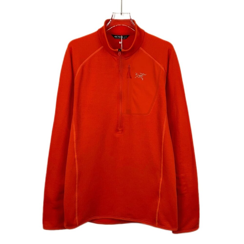 ArcTeryx Mens Red 1/4 Zip Performance Pullover Size M Polyester & Elastane Blend